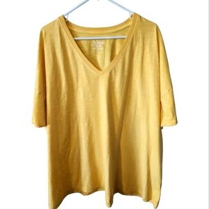 Women's Yellow V-Neck Top